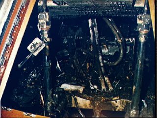 The burnt out Apollo 1 capsule