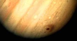 The impact of comet Shoemaker-Levy on Jupiter left a sizeable bruise